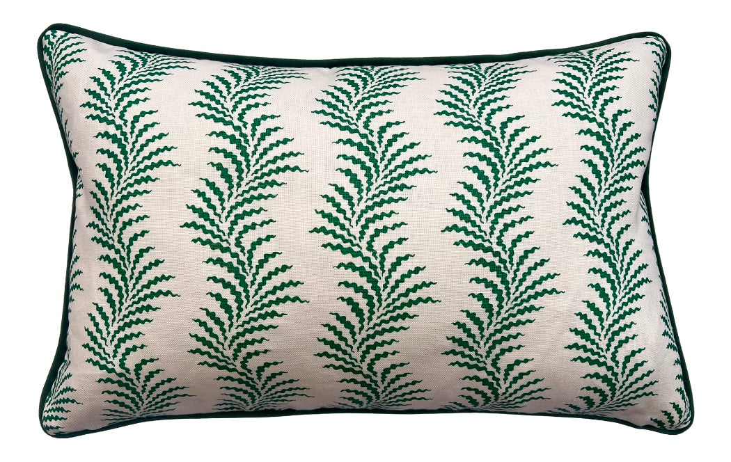 Soane Britain Cushions - Luxury cushions in Soane Britain Scrolling Fern Emerald green Fabric