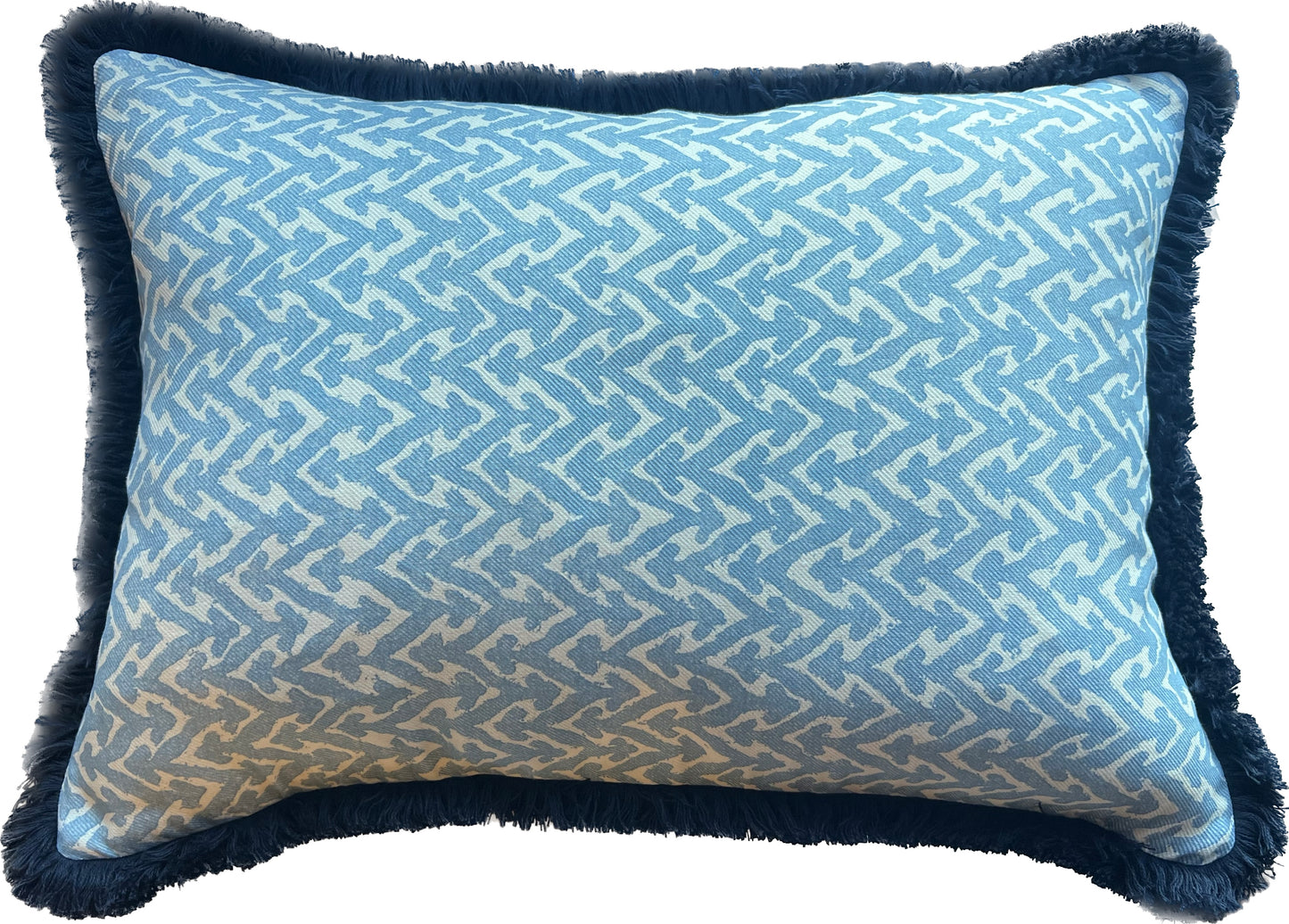 Fermoie Navy Rabanna Fringed Lumber Cushion