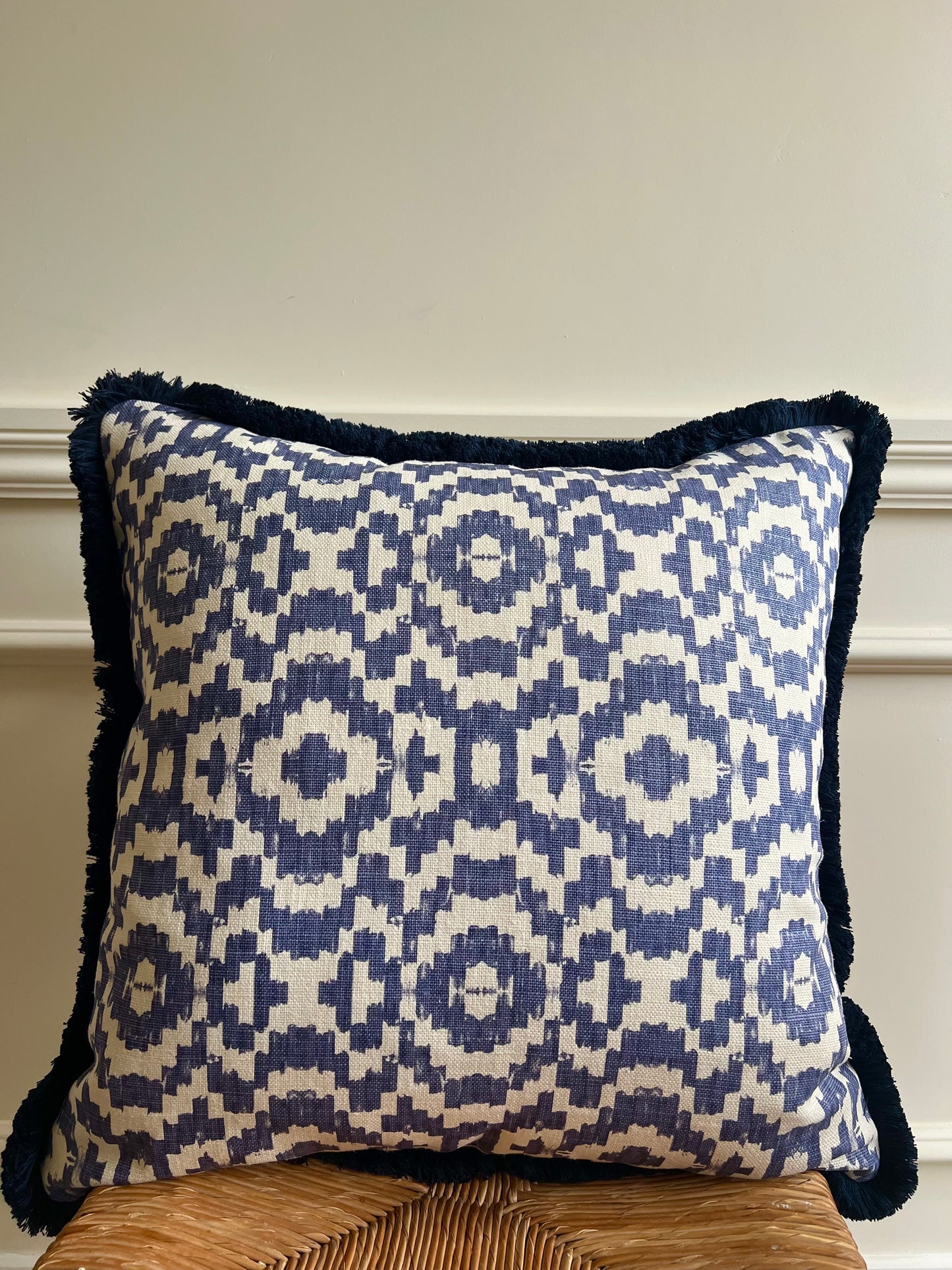 Luxury cushions in Christopher Farr Echo fabric (Indigo)