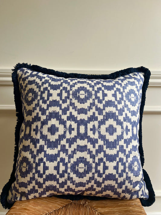 Luxury cushions in Christopher Farr Echo fabric (Indigo)