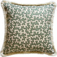 Colefax & Fowler Aqua Squiggle Fringed Cushion