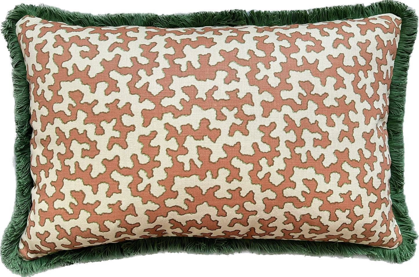 Colefax Fowler Cushions - Luxury cushions in Sibyl Colefax John Fowler Fabric (Apricot Squiggle) 