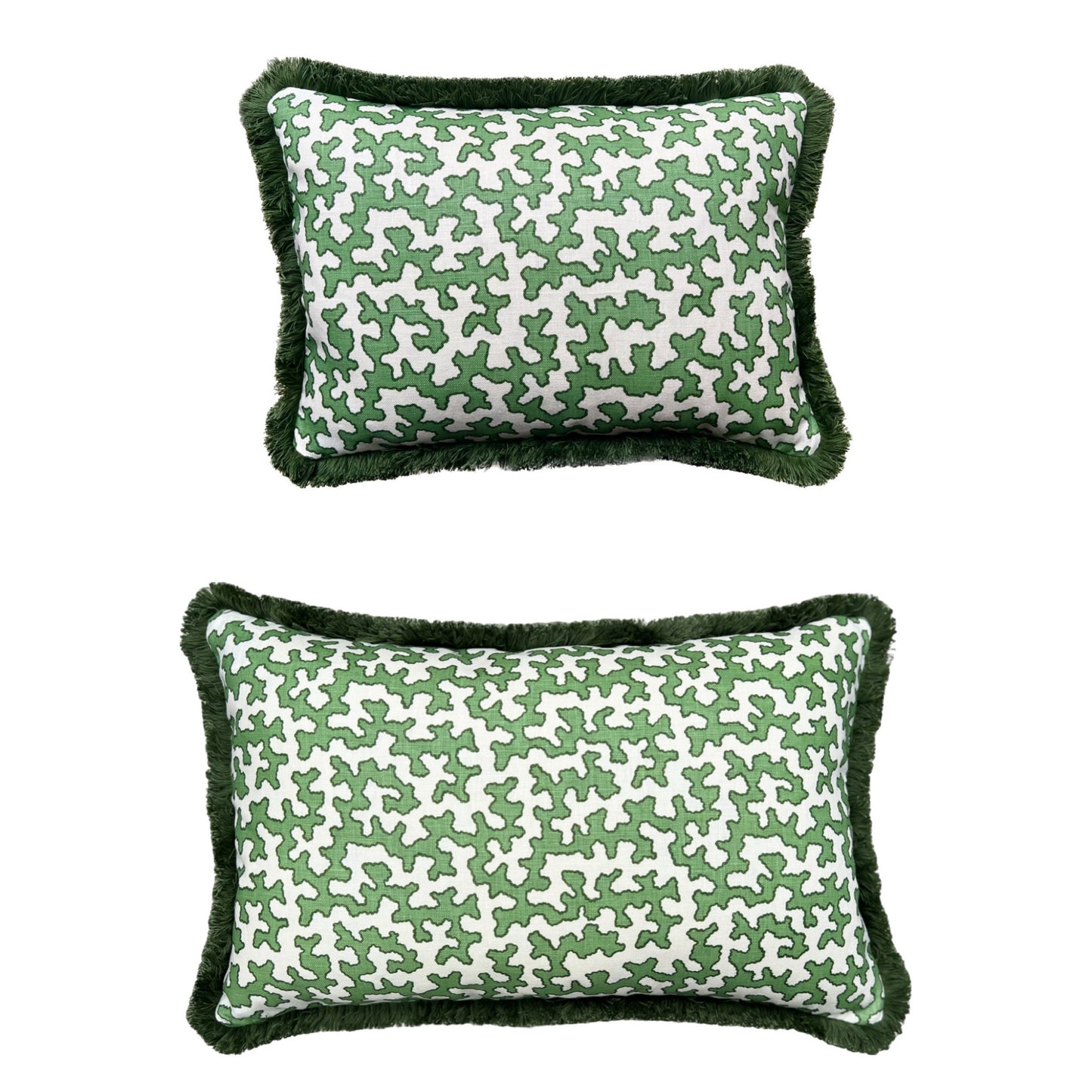 Colefax & Fowler Green Squiggle Lumbar Cushion