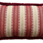 Luxury patterned cushions in Guy Goodfellow Cothay Stripe Campari designer fabric 