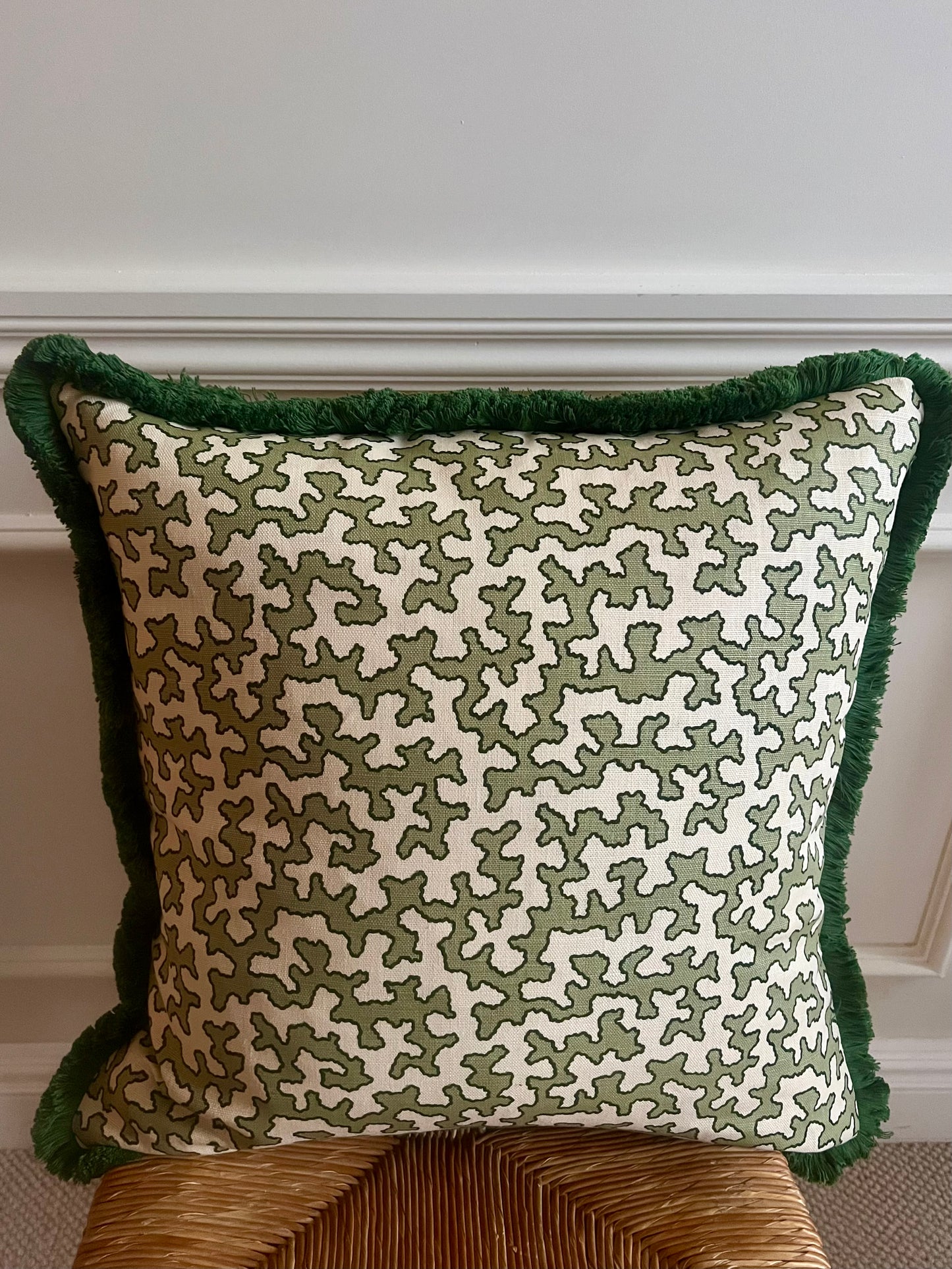 Colefax & Fowler Moss Squiggle Cushion