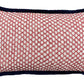 Luxury patterned cushions in Fermoie red Wicker fabric