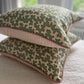 Colefax & Fowler Aqua Squiggle Blush Piped Cushion