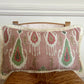 GP & J Baker Ikat Bokhara Rose Green Lumber Cushions