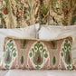 GP & J Baker Ikat Bokhara Rose Green Cushions