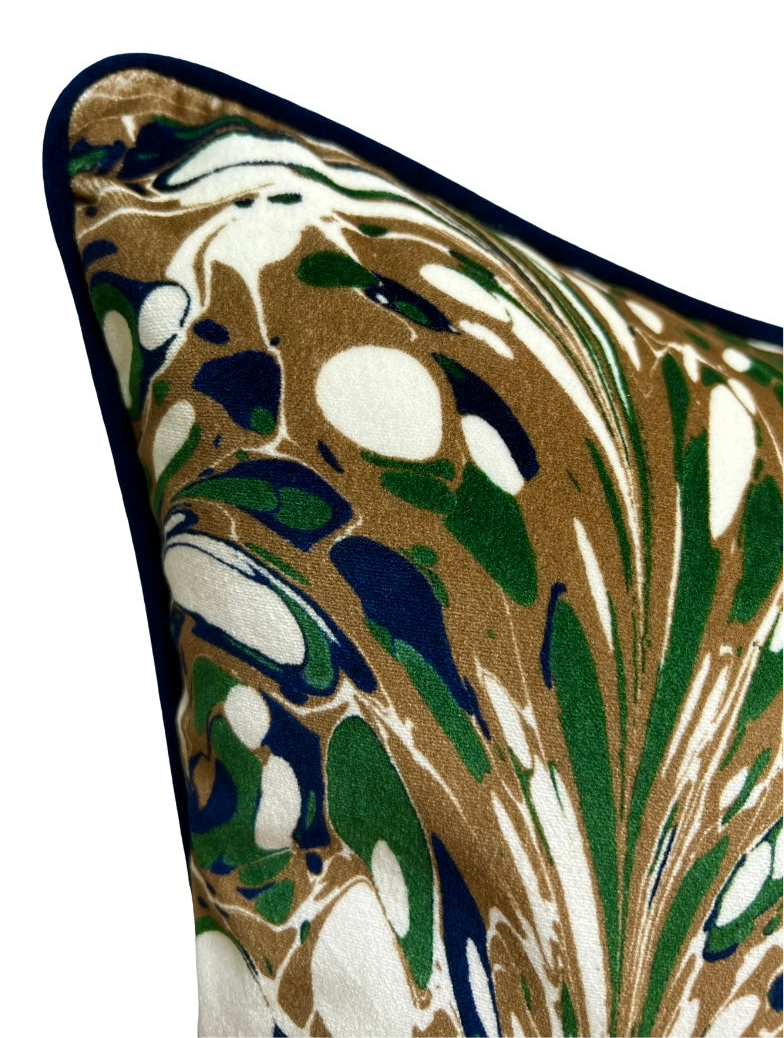 Luxury patterned cushions in Beata Heuman Dappled Velvet fabric