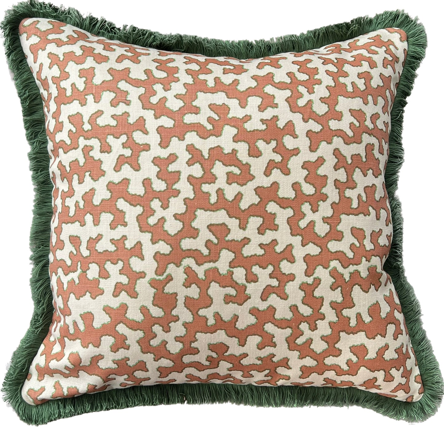 Colefax Fowler Cushions - Luxury cushions in Sibyl Colefax John Fowler Fabric (Apricot Squiggle) 