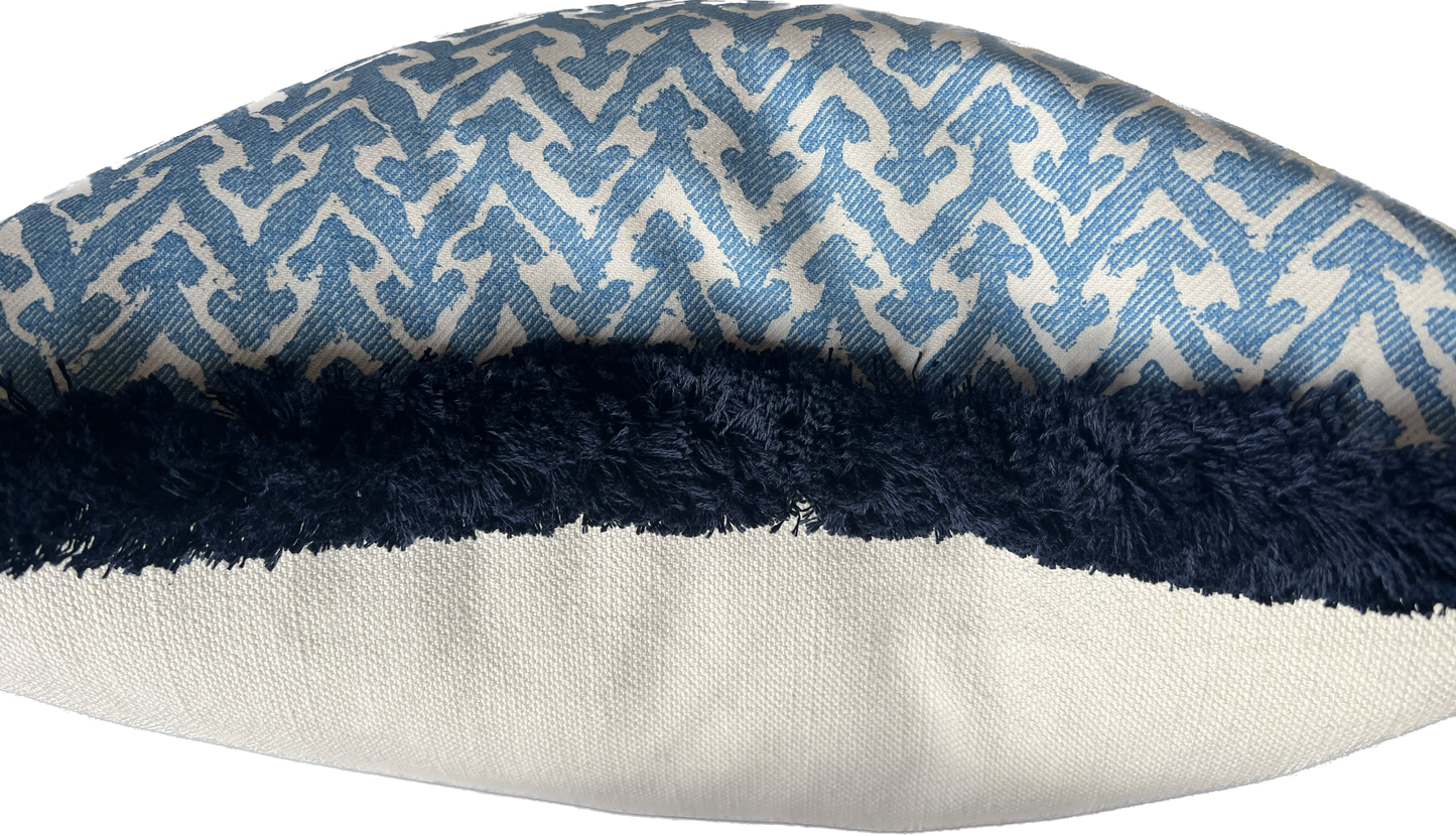 Fermoie Blue Rabanna Fringed Cushion