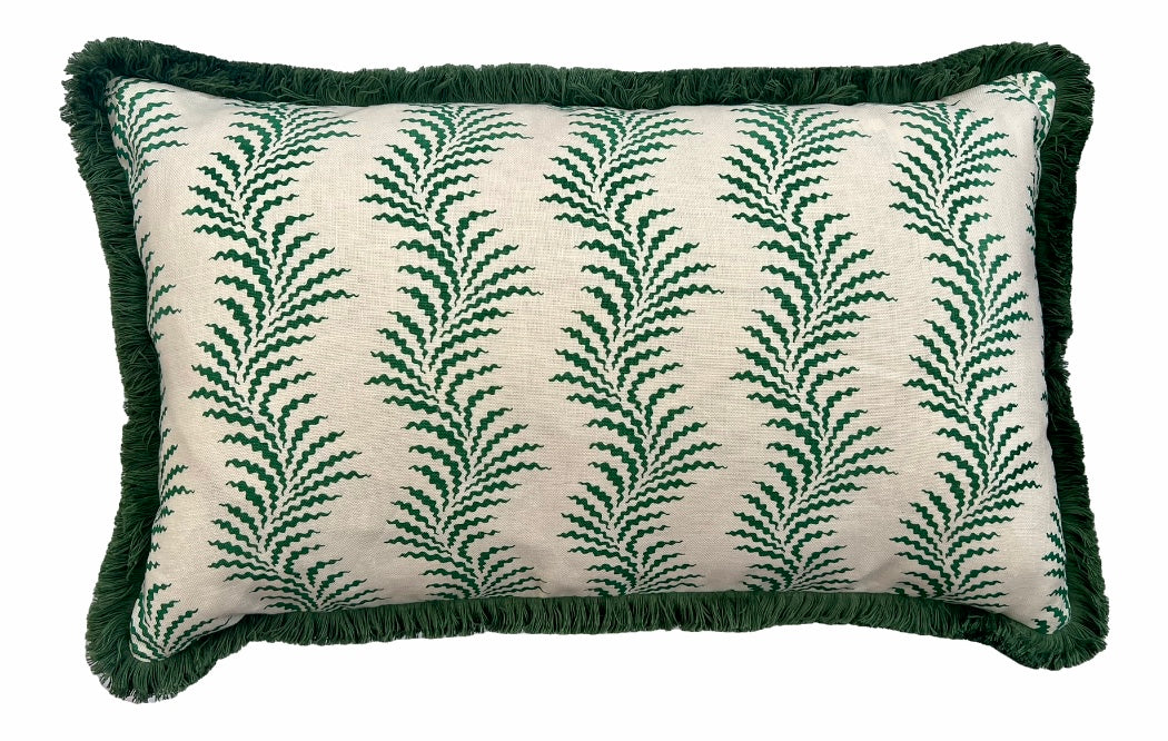 Soane Britain Cushions - Luxury cushions in Soane Britain Scrolling Fern Emerald green Fabric