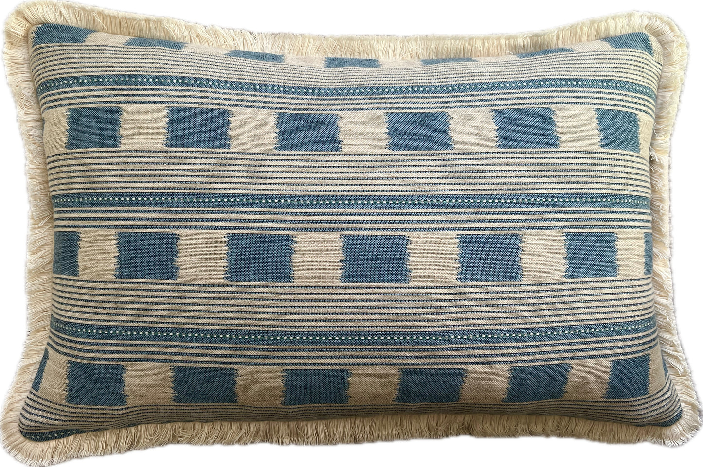 Luxury patterned cushions in Kit Kemp Christopher Farr Lost & Found Denim designer fabric 