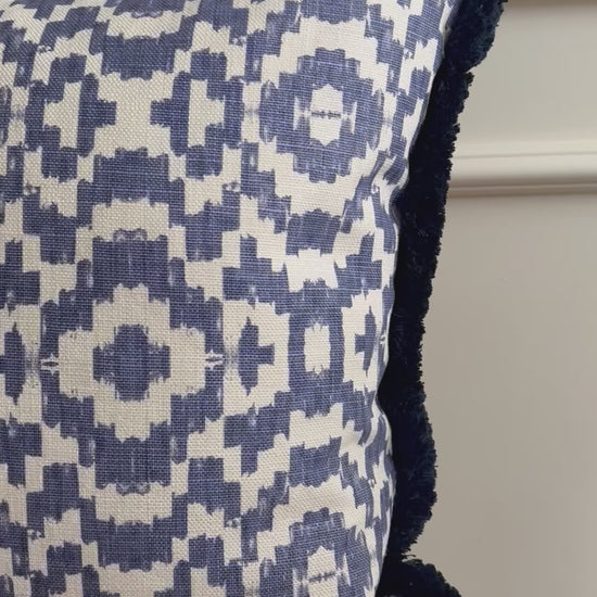 Luxury cushions in Christopher Farr Echo fabric (Indigo)