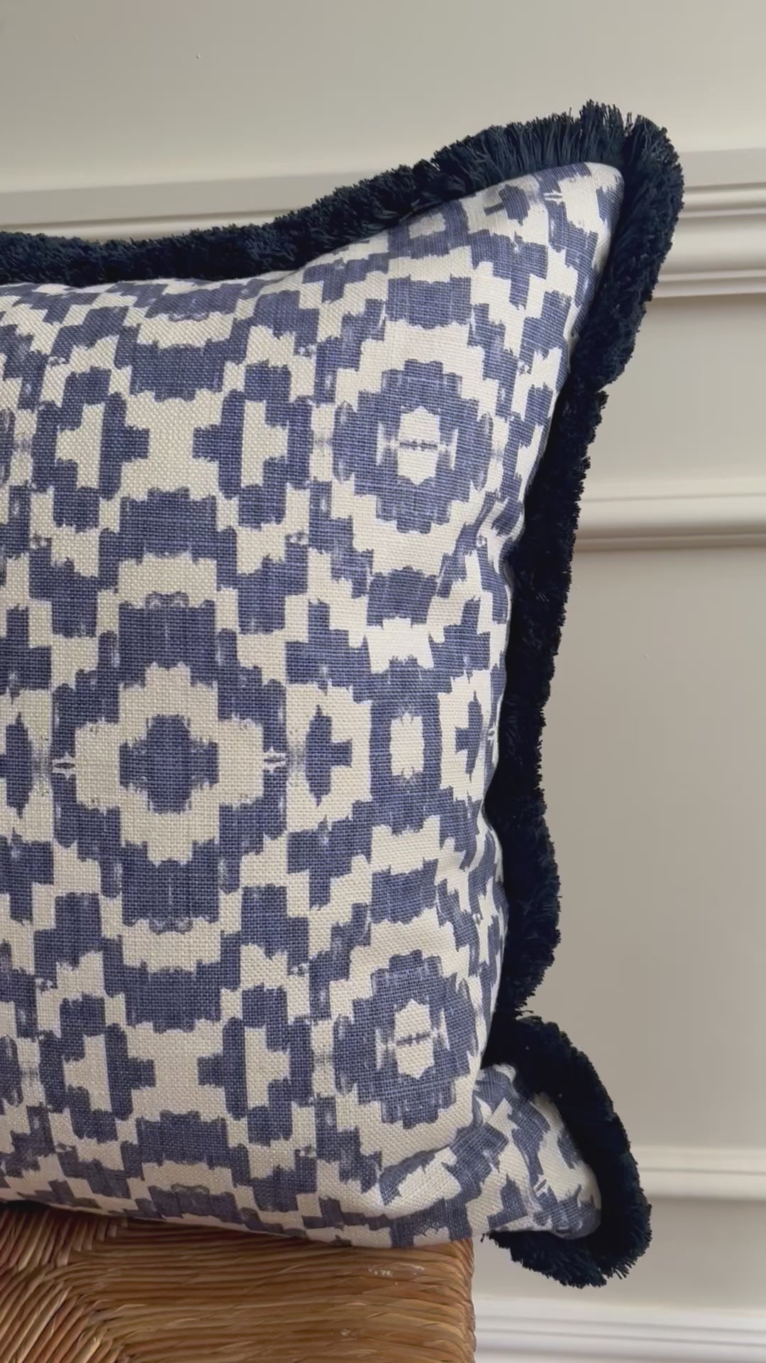 Luxury cushions in Christopher Farr Echo fabric (Indigo)