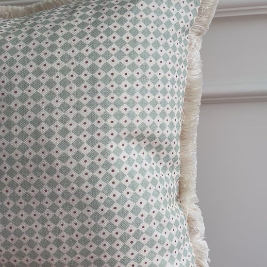 Lewis & Wood Cushions - Luxury cushions in Diamond Dot Fabric (Sea Holly) 