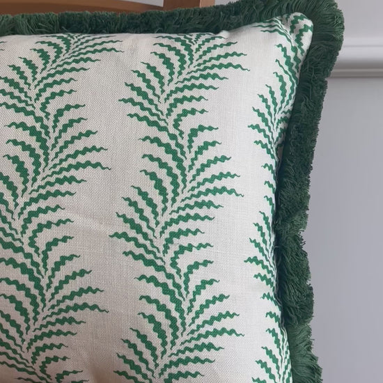 Soane Britain Cushions - Luxury cushions in Soane Britain Scrolling Fern Emerald green Fabric