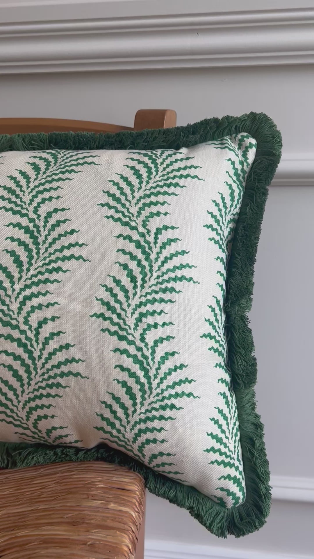 Soane Britain Cushions - Luxury cushions in Soane Britain Scrolling Fern Emerald green Fabric