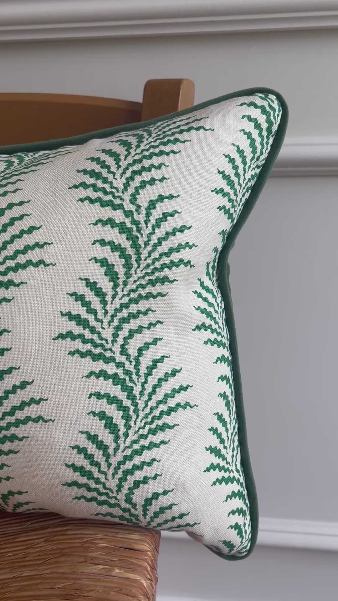 Soane Britain Cushions - Luxury cushions in Soane Britain Scrolling Fern Emerald green Fabric