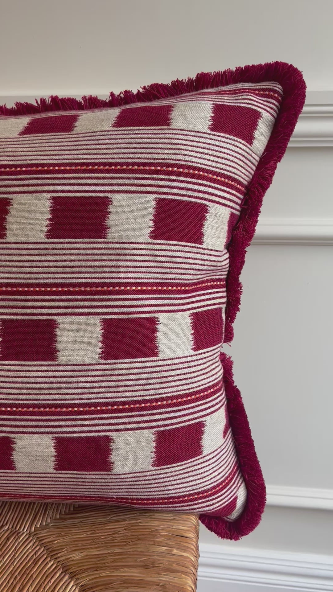 Christopher Farr Cushions - Luxury cushions in Christopher Farr Fabric (Ruby Red Lost and Found)